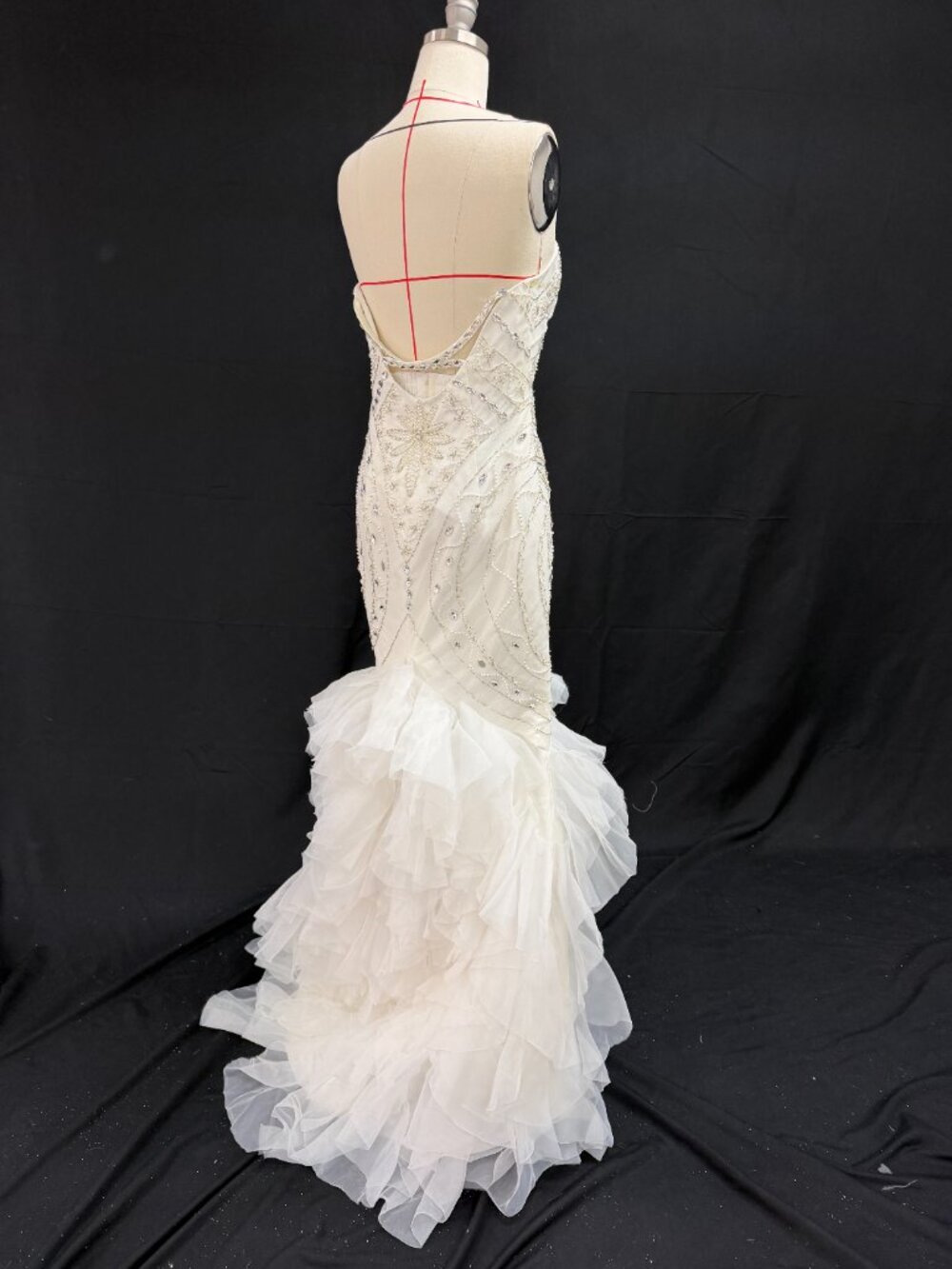 like new Aurora - Art Deco Beaded Crystal Embellished Mermaid Gown - Picture 5 of 8